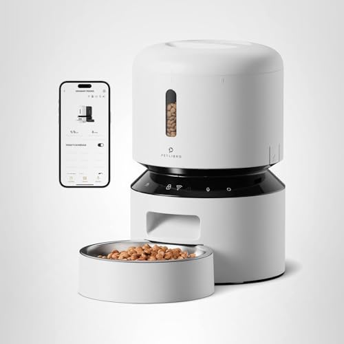 Automatic Dog or Cat Feeder, 5G WiFi Automatic Dog Food Dispenser with Freshness Preservation, 5L Timed Pet Feeder with Low Food Sensor, Up to 10 Meals Per Day,