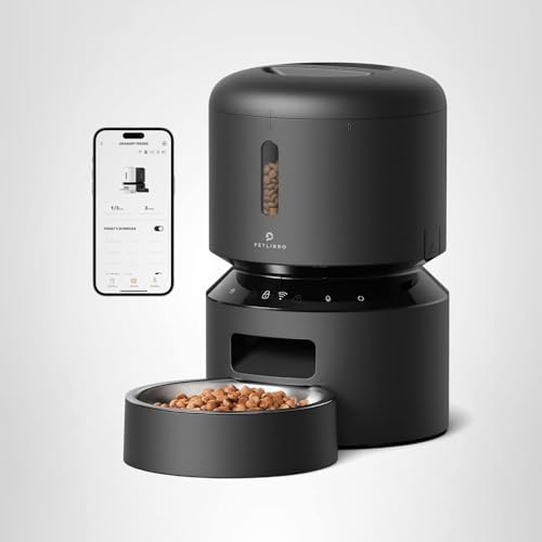 Automatic Dog or Cat Feeder, 5G WiFi Automatic Dog Food Dispenser with Freshness Preservation, 5L Timed Pet Feeder with Low Food Sensor, Up to 10 Meals Per Day,