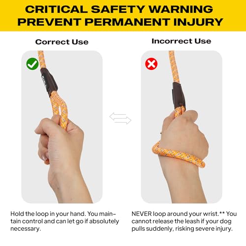 Durable Slip Lead Dog Leash, Heavy Duty Dog Loop Leashes, Comfortable Strong Rope Slip Leash for Large Medium Dogs, No Pull Pet Training Lead with Highly Reflective