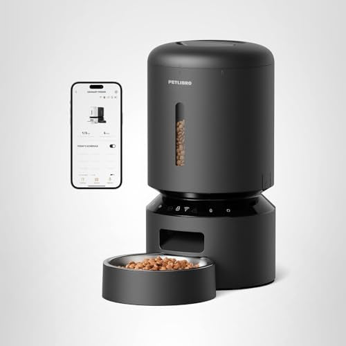 Automatic Dog or Cat Feeder, 5G WiFi Automatic Dog Food Dispenser with Freshness Preservation, 5L Timed Pet Feeder with Low Food Sensor, Up to 10 Meals Per Day,