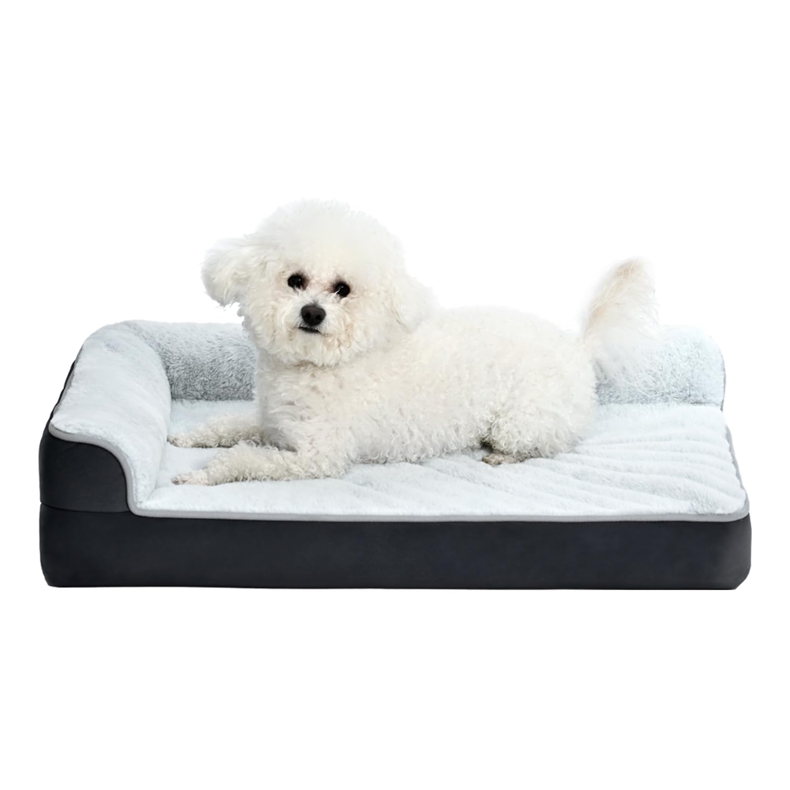 Washable L-Shaped Dog Bed for Small Dogs, Anti-Slip Pet Sofa Bed for Indoor Dogs, Crate Bed