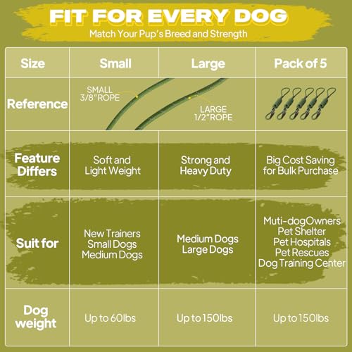 Durable Slip Lead Dog Leash, Heavy Duty Dog Loop Leashes, Comfortable Strong Rope Slip Leash for Large Medium Dogs, No Pull Pet Training Lead with Highly Reflective