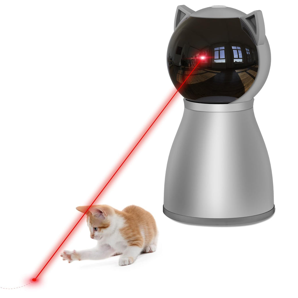 Premium Laser Cat Toys for Indoor Cats,The 4th Generation Real Random Trajectory Motion Activated Rechargeable Automatic Cat Laser Toy,Interactive Cat Toys for Bored Indoor Adult Cats/Kittens(White)