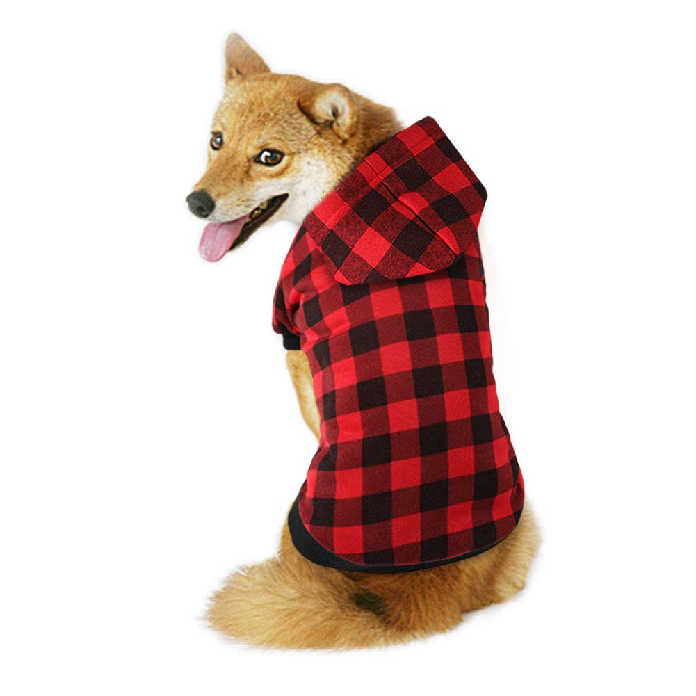 Plaid Dog Hoodie Sweatshirt Sweater for Extra Large Dogs Cat Puppy Clothes Coat Warm and Soft