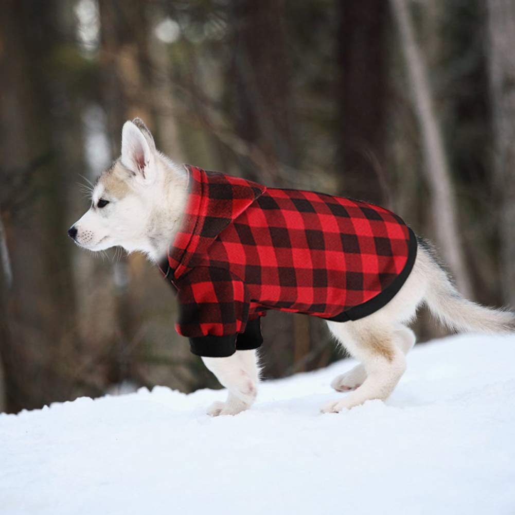 Plaid Dog Hoodie Sweatshirt Sweater for Extra Large Dogs Cat Puppy Clothes Coat Warm and Soft