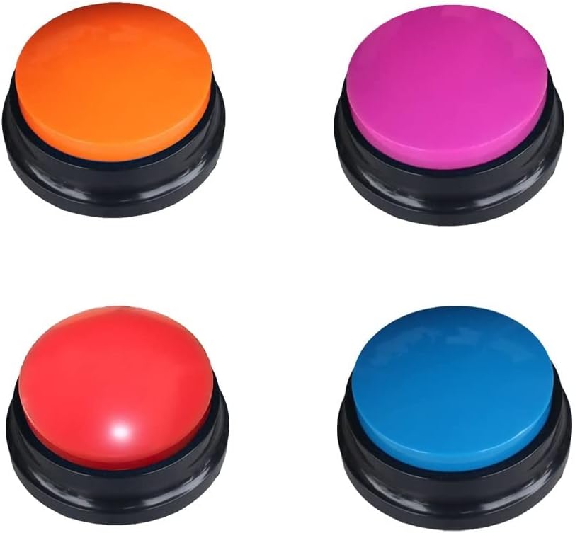 4 Color Voice Recording Button, Dog Buttons for Communication Pet Training