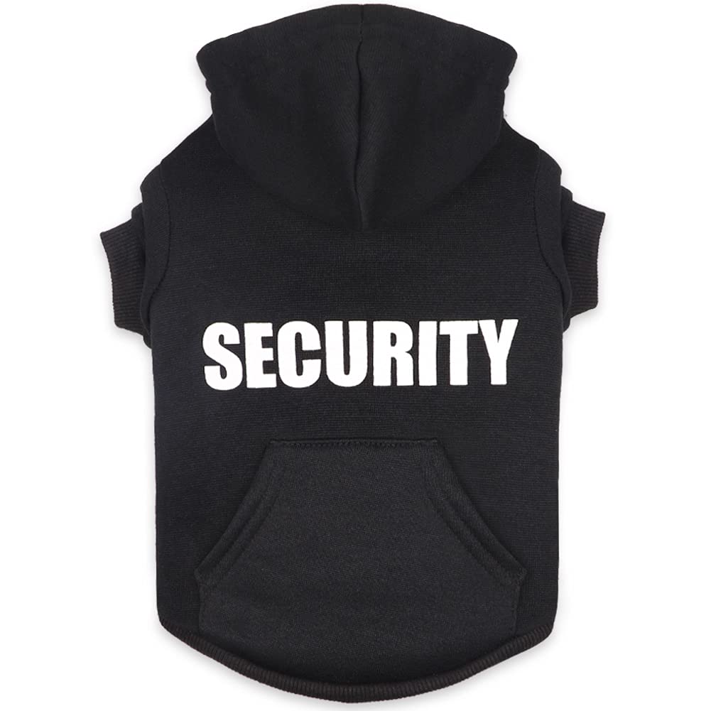 Security Dog Sweater Soft Brushed Fleece Clothes Hoodie Sweatshirt with Pocket Dog Sweaters