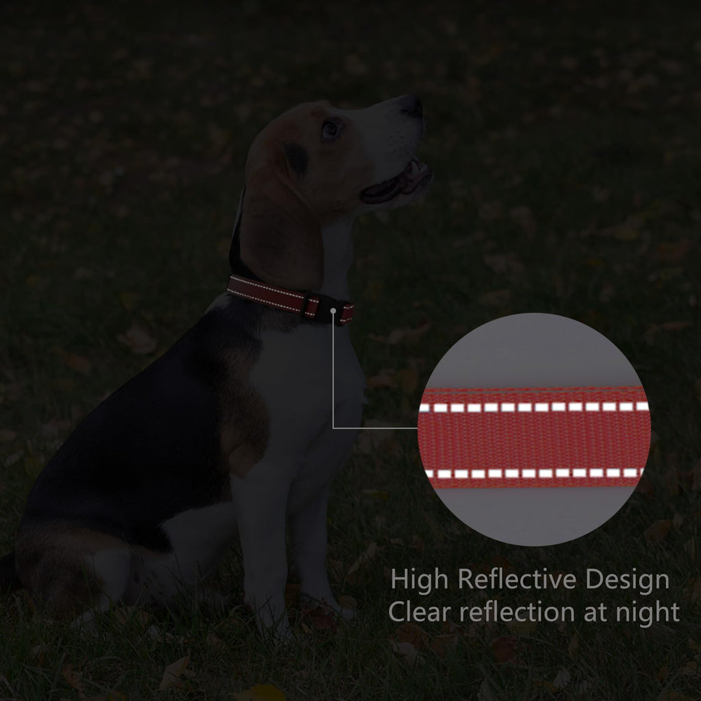 Reflective Dog Collar Padded with Soft Neoprene Breathable Quick Release Basic Dog Collars