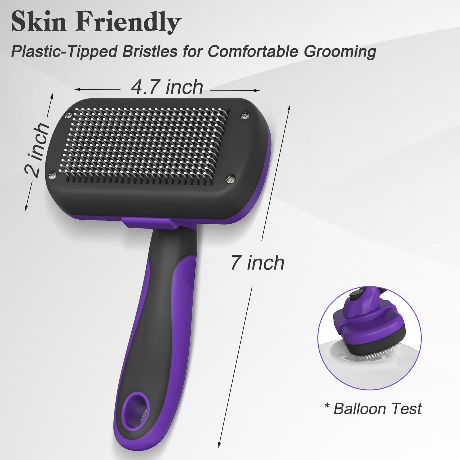 Self Cleaning Slicker Brush - Skin Friendly Deshedding Grooming Tool for Dogs & Cats, Suitable for Shedding & Haired Pets, with Pet Supplies Accessories, Blue