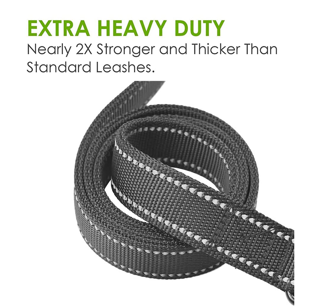 Heavy Duty Dog Leash - 2 Handles by Padded Traffic Handle for Extra Control, 6foot Long - Perfect for Medium to Large Dogs