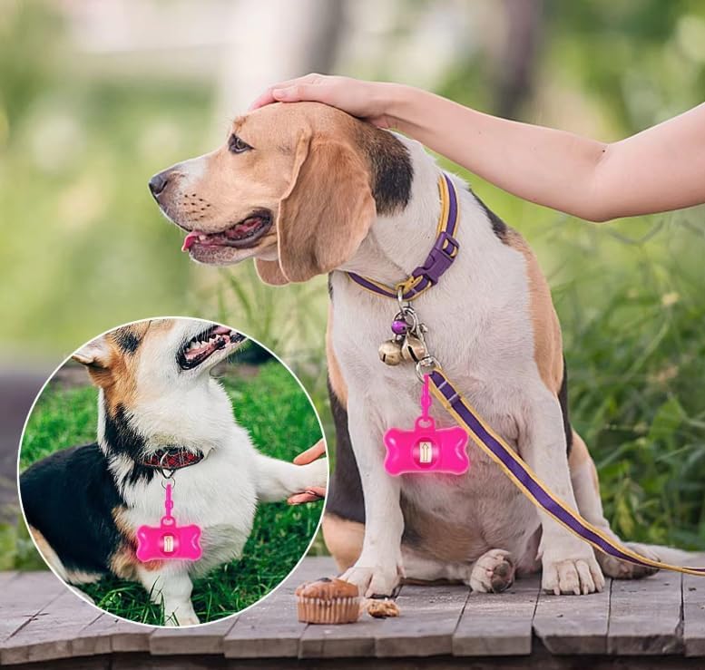 5 PCS Bone Shaped Poop Bag Dispenser Pet Waste Disposal Bag Dispenser With Waste Bag (Random Color)