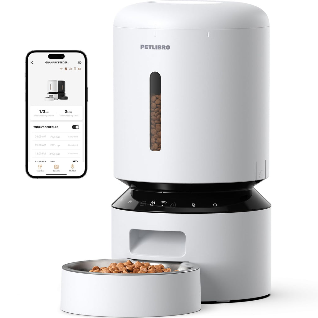 Automatic Dog or Cat Feeder, 5G WiFi Automatic Dog Food Dispenser with Freshness Preservation, 5L Timed Pet Feeder with Low Food Sensor, Up to 10 Meals Per Day,
