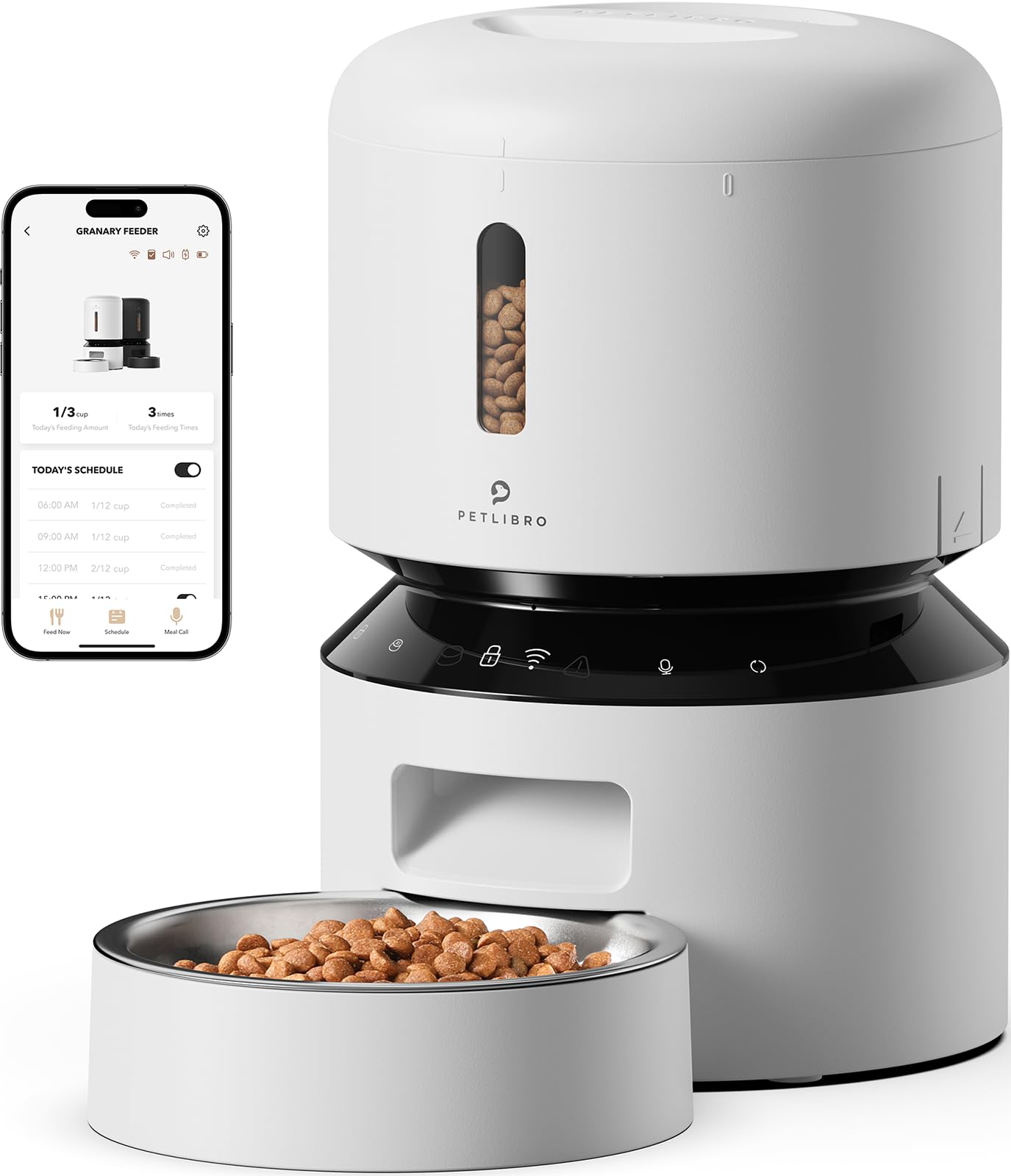 Automatic Dog or Cat Feeder, 5G WiFi Automatic Dog Food Dispenser with Freshness Preservation, 5L Timed Pet Feeder with Low Food Sensor, Up to 10 Meals Per Day,