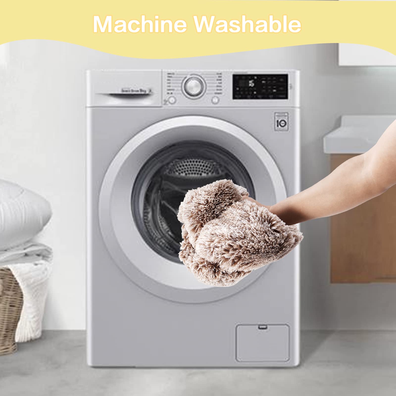 Calming Donut Dog Bed for Extra Large Dogs, Round Plush Bed with Non-Slip Bottom