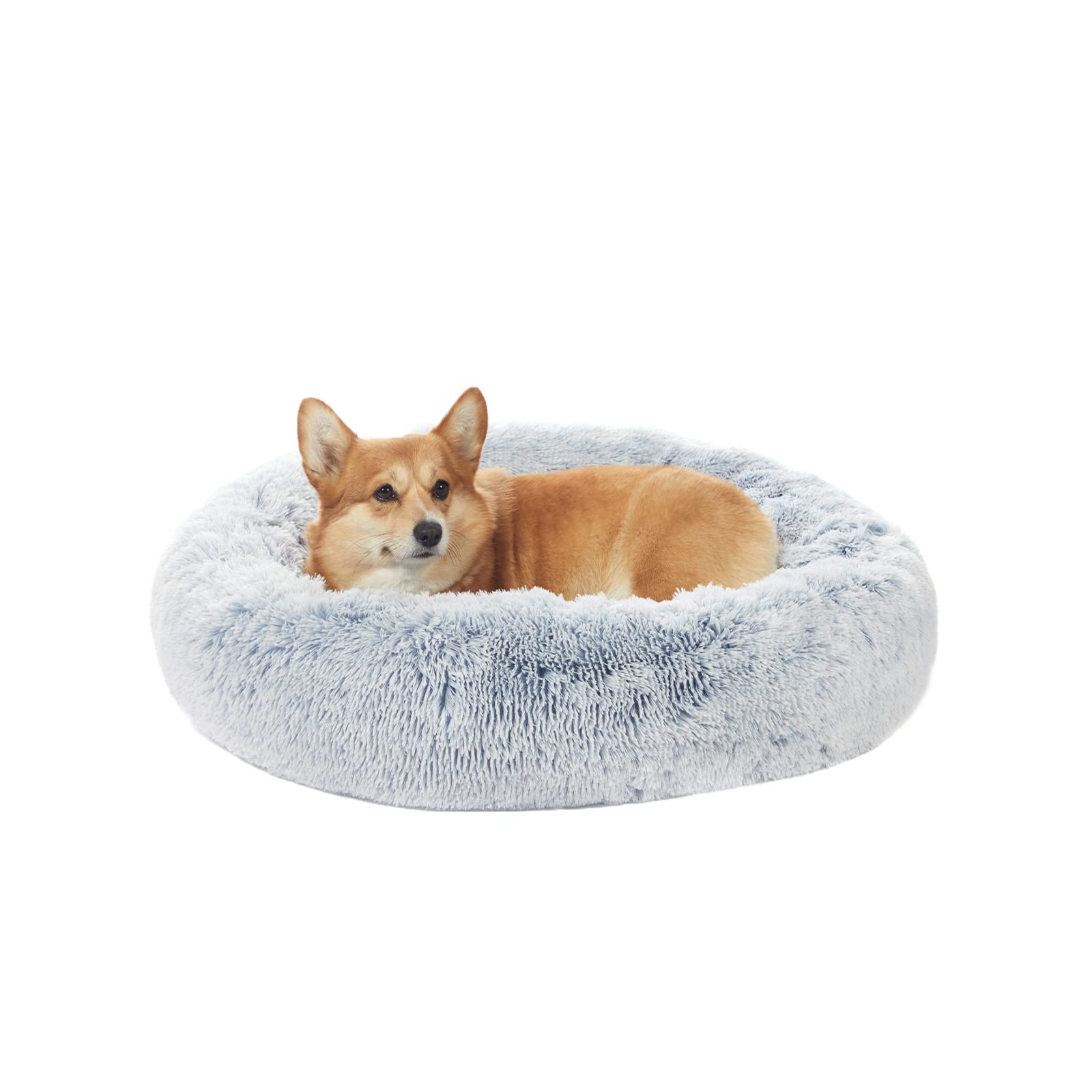Calming Donut Dog Bed for Extra Large Dogs, Round Plush Bed with Non-Slip Bottom