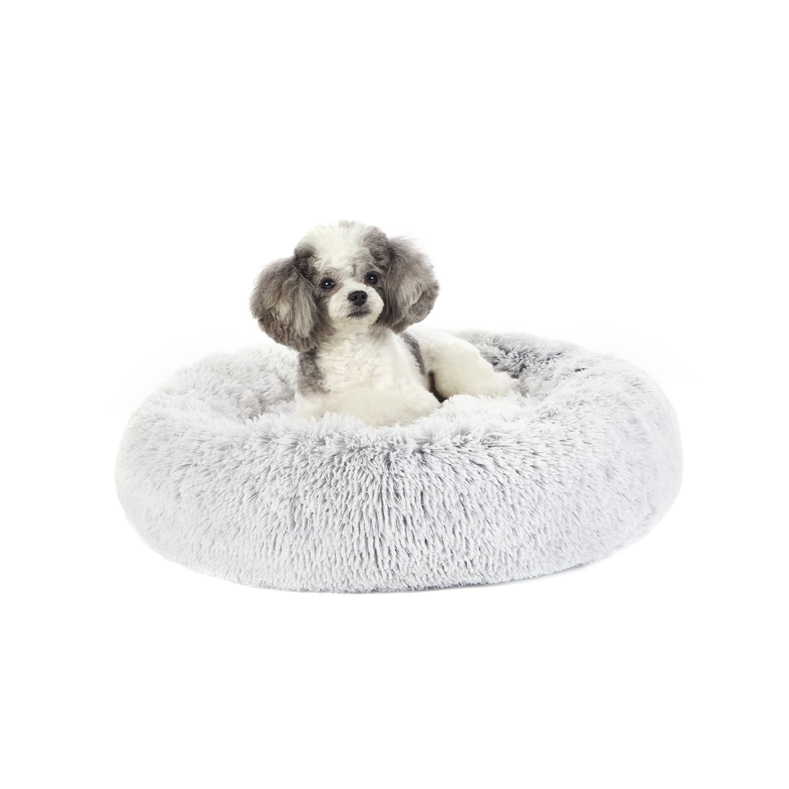 Calming Donut Dog Bed for Extra Large Dogs, Round Plush Bed with Non-Slip Bottom