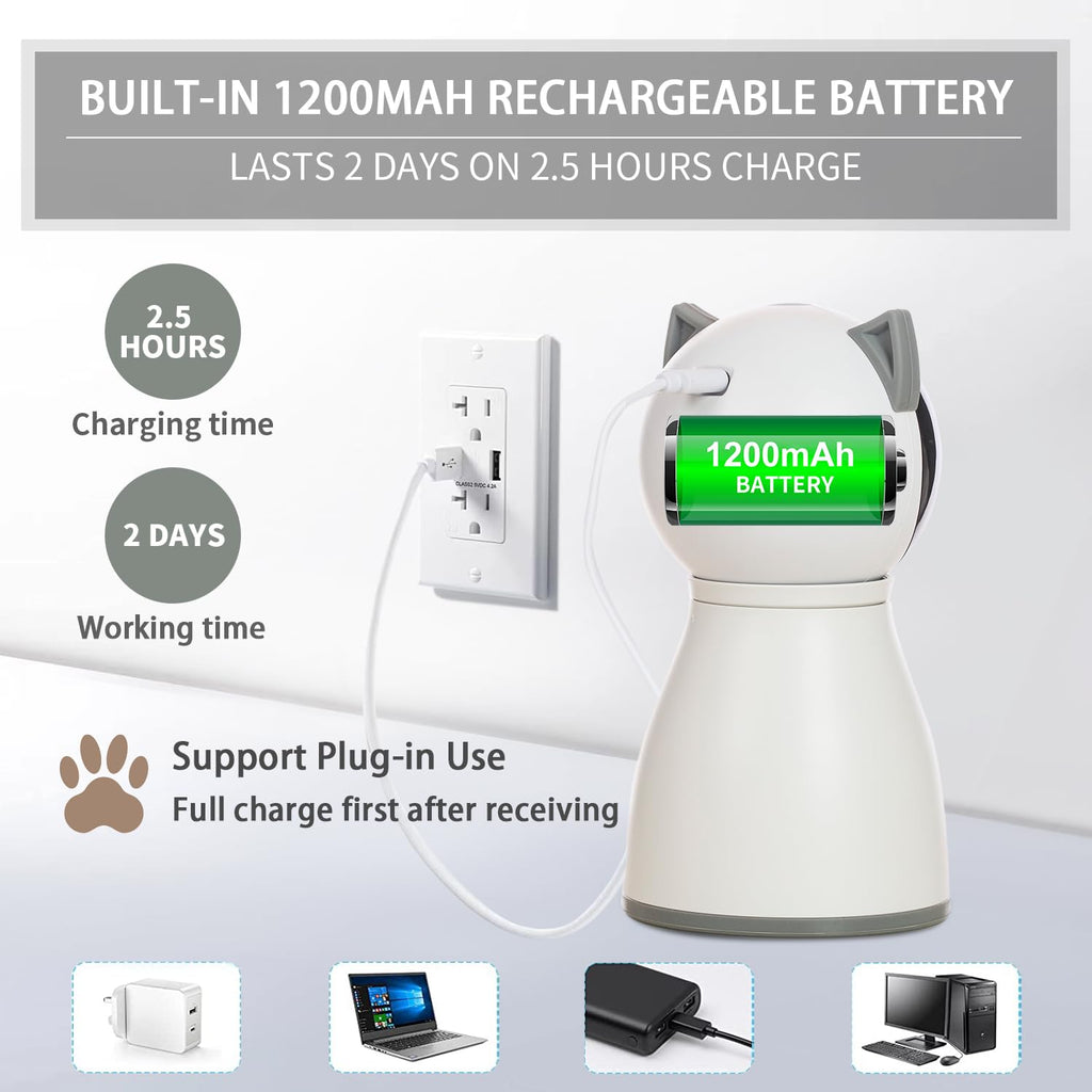 Premium Laser Cat Toys for Indoor Cats,The 4th Generation Real Random Trajectory Motion Activated Rechargeable Automatic Cat Laser Toy,Interactive Cat Toys for Bored Indoor Adult Cats/Kittens(White)