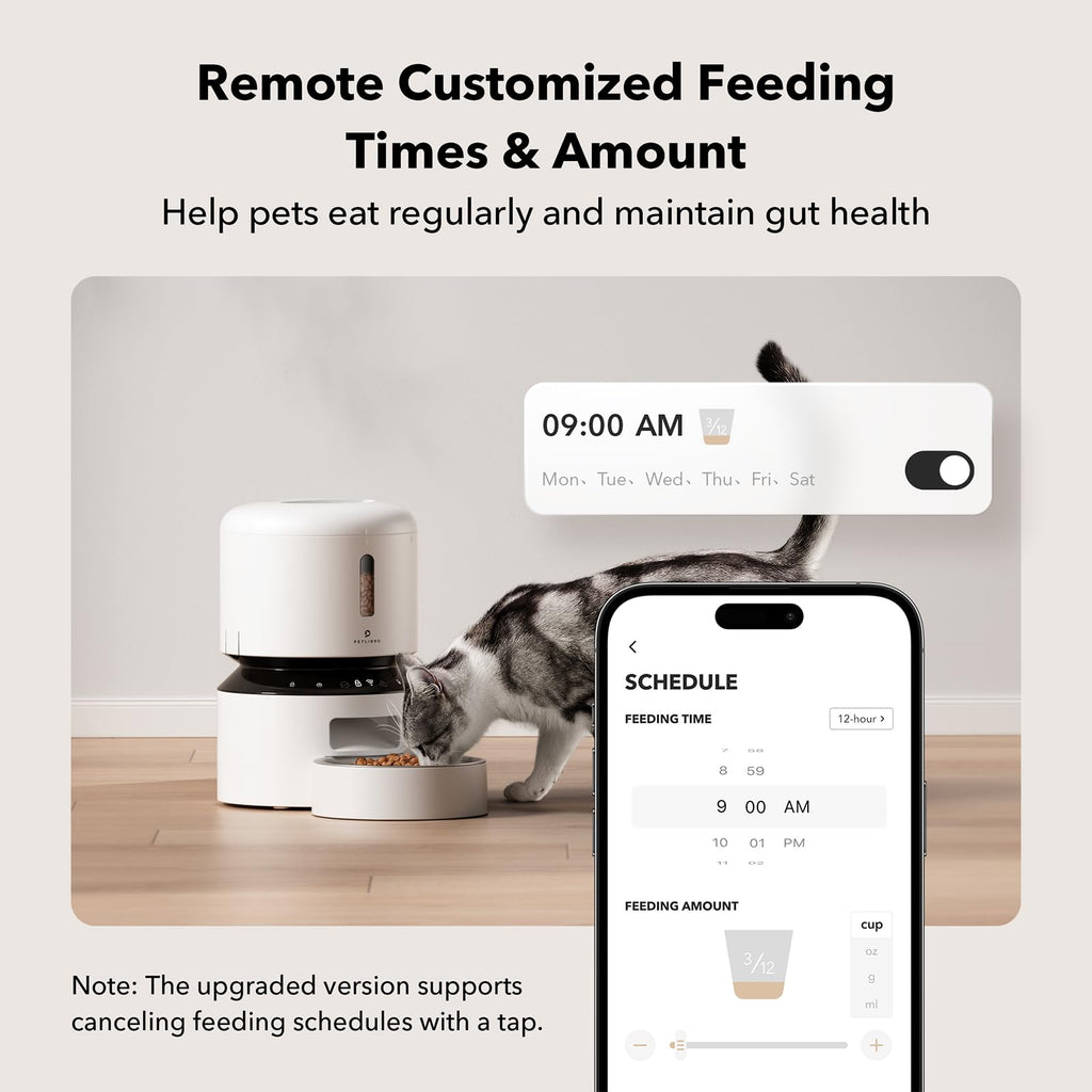 Automatic Dog or Cat Feeder, 5G WiFi Automatic Dog Food Dispenser with Freshness Preservation, 5L Timed Pet Feeder with Low Food Sensor, Up to 10 Meals Per Day,