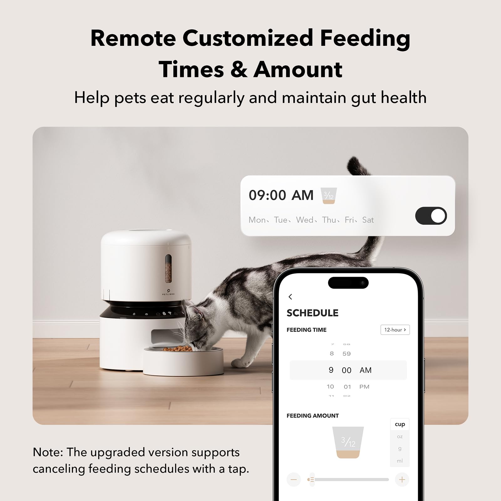 Automatic Dog or Cat Feeder, 5G WiFi Automatic Dog Food Dispenser with Freshness Preservation, 5L Timed Pet Feeder with Low Food Sensor, Up to 10 Meals Per Day,