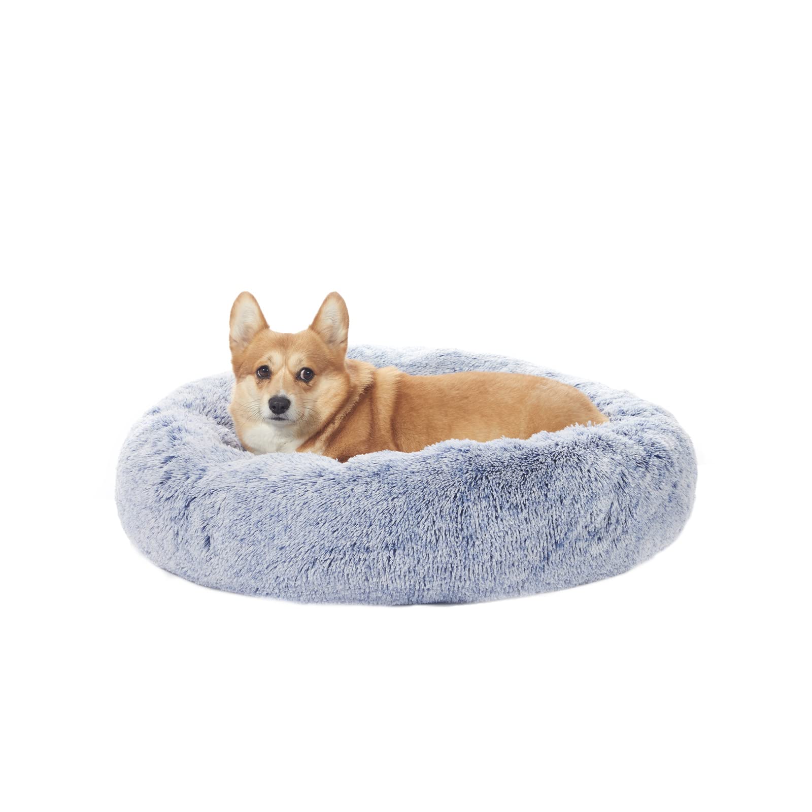 Calming Donut Dog Bed for Extra Large Dogs, Round Plush Bed with Non-Slip Bottom