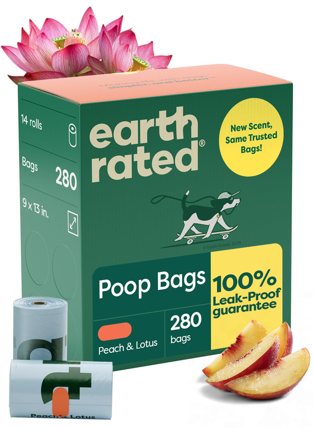Earth Rated Poop Bags for Dogs, Guaranteed Leak Proof and Extra Thick Waste Bag Refill Rolls, Lavender Scented, 270 Bags