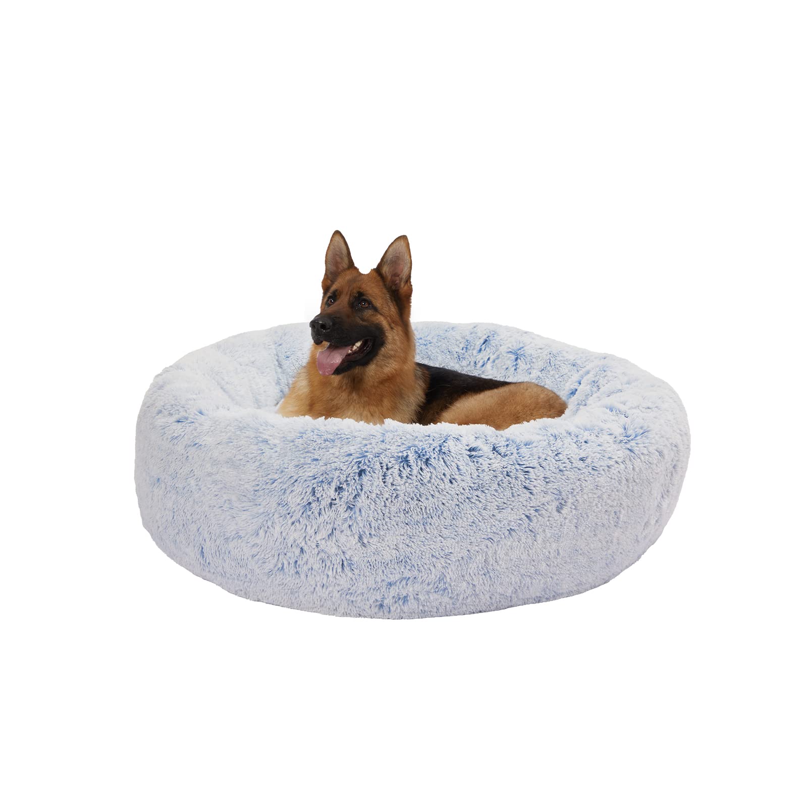 Calming Donut Dog Bed for Extra Large Dogs, Round Plush Bed with Non-Slip Bottom