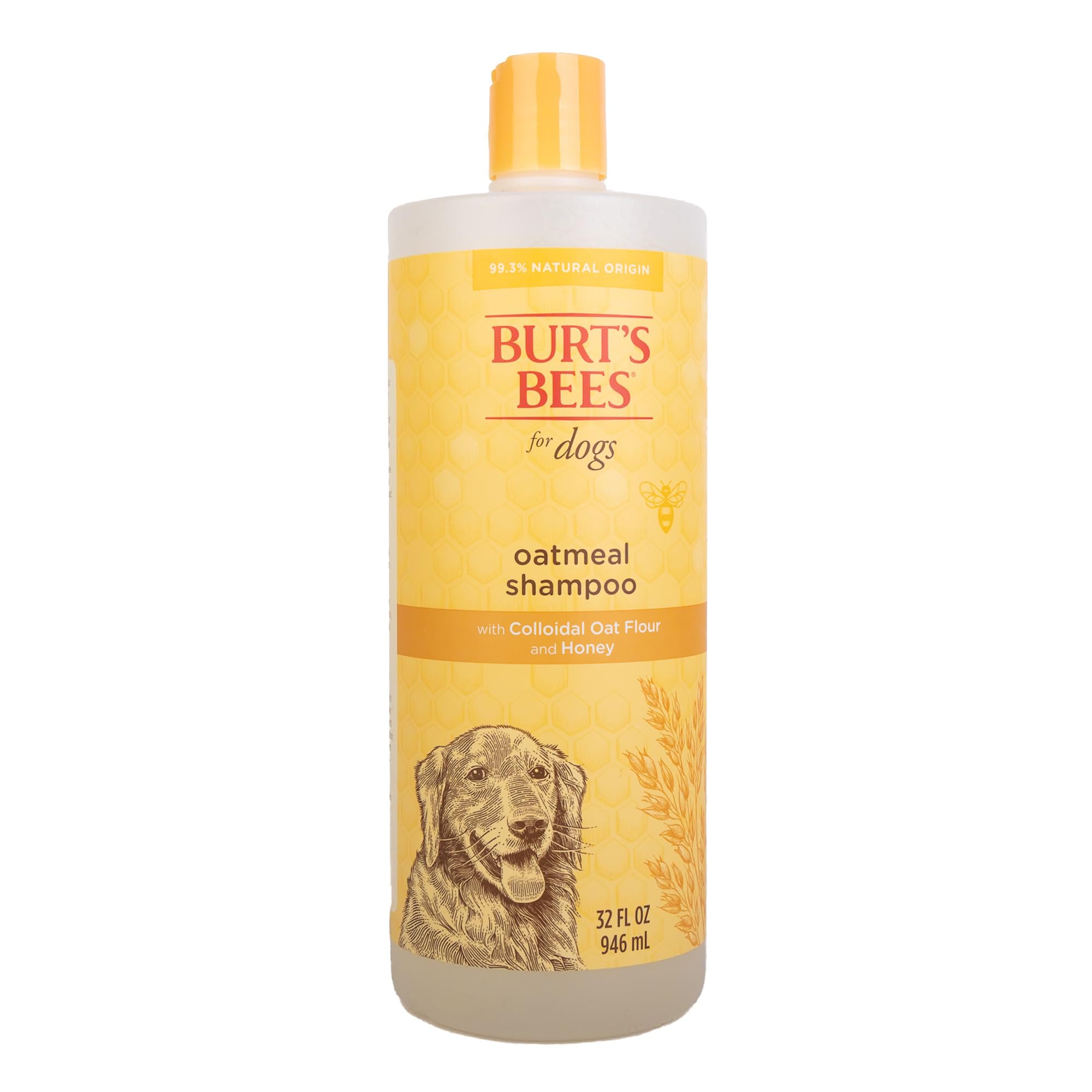 Burt's Bees for Pets Oatmeal Shampoo for Dogs with Colloidal Oat Flour and Honey - Skin Soothing Dog Oatmeal Shampoo, Moisturizing Dog Wash for Itchy Dry Skin, Essential Grooming Supplies, 16 Fl Oz