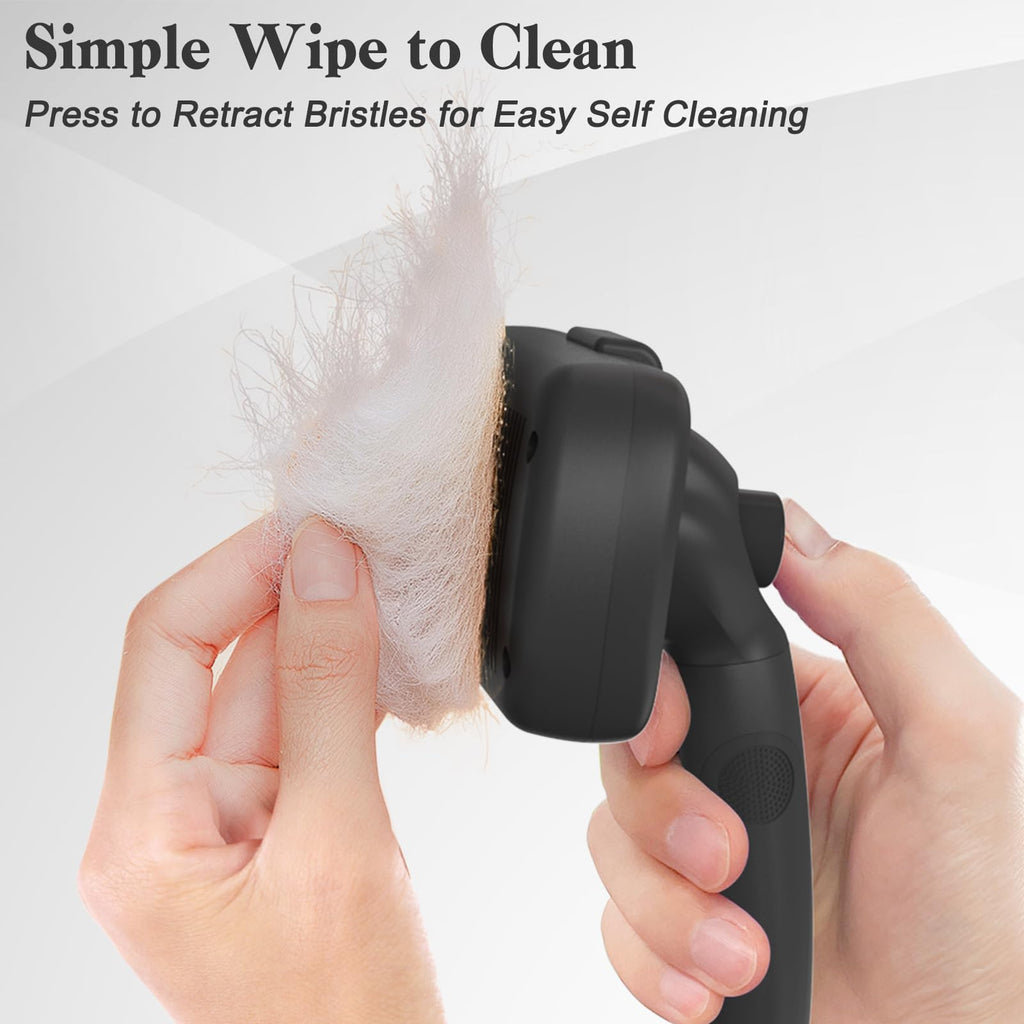 Self Cleaning Slicker Brush - Skin Friendly Deshedding Grooming Tool for Dogs & Cats, Suitable for Shedding & Haired Pets, with Pet Supplies Accessories, Blue
