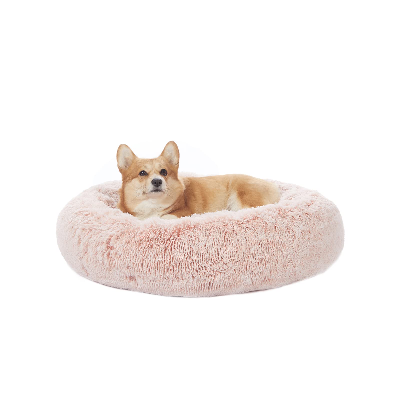 Calming Donut Dog Bed for Extra Large Dogs, Round Plush Bed with Non-Slip Bottom