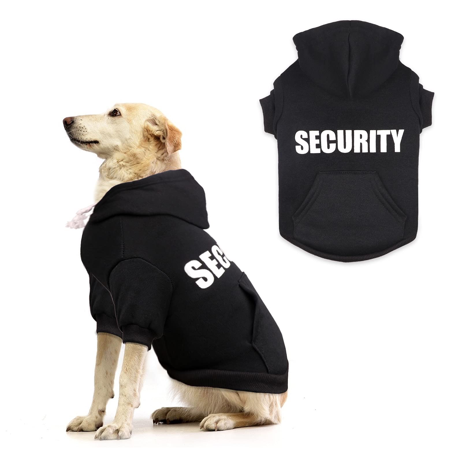 Security Dog Sweater Soft Brushed Fleece Clothes Hoodie Sweatshirt with Pocket Dog Sweaters