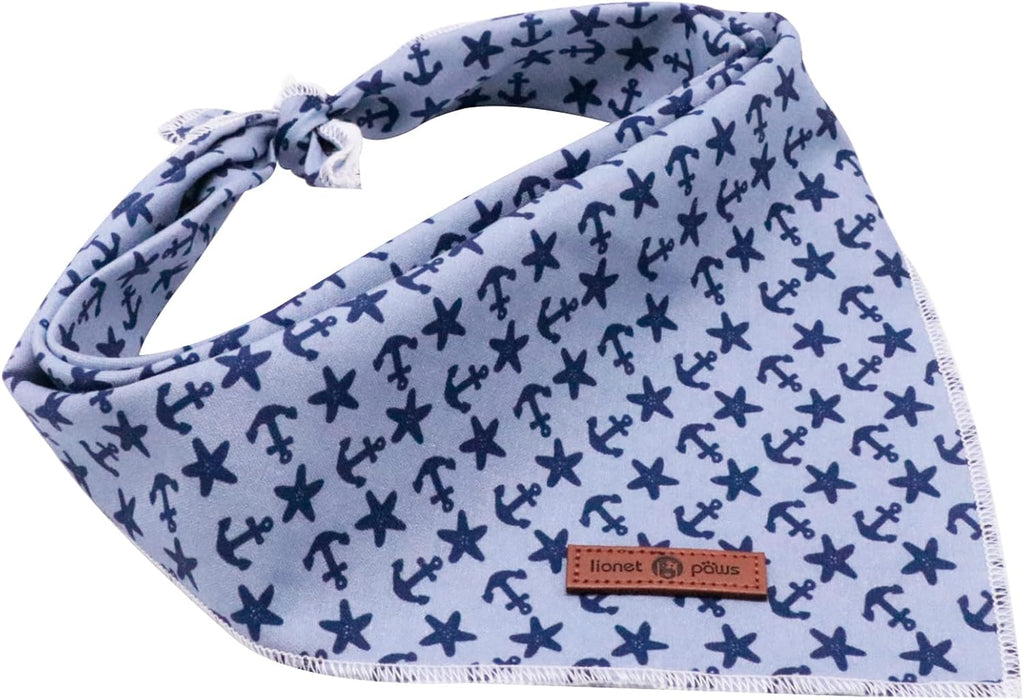 Paws Dog Bandana for Small Medium Large Dogs, Cat Kerchief Blue DOIT, Triangle Bibs Scarf for Girl or Boy