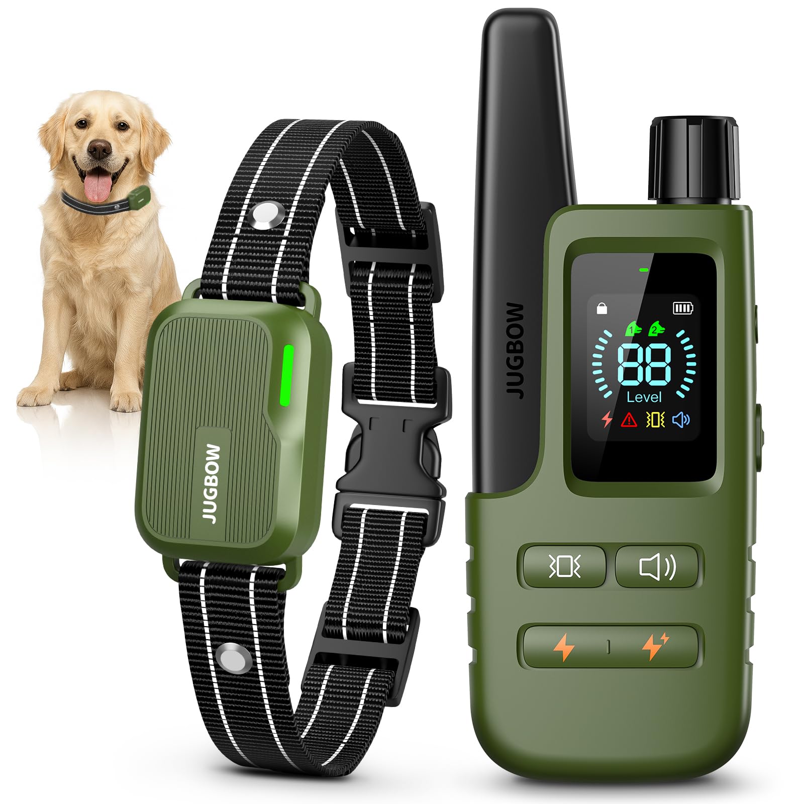 Dog Training Shock Collar - 4500FT Dog Training Collar with Remote, IPX8 Waterproof Electric Dog Collar with 4 Training Modes, Security Lock, Rechargeable eCollar for 10-120lbs Small Medium Large Dogs