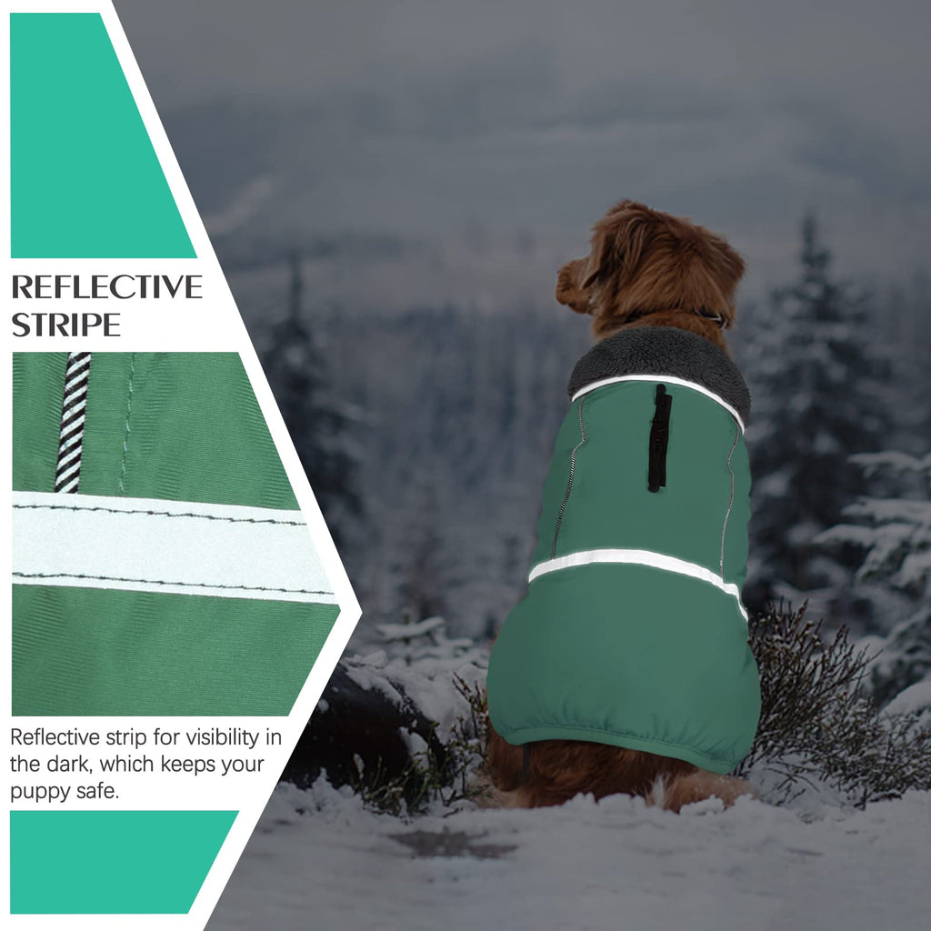 Premium Warm Dog Coat Reflective Dog Jacket, Waterproof Dog Winter Coat Turtleneck Dog Clothes for Cold Weather, Thick Fleece Dog Snowsuit Christmas Dog Vest Pet Apparel for Small Medium Large Dogs