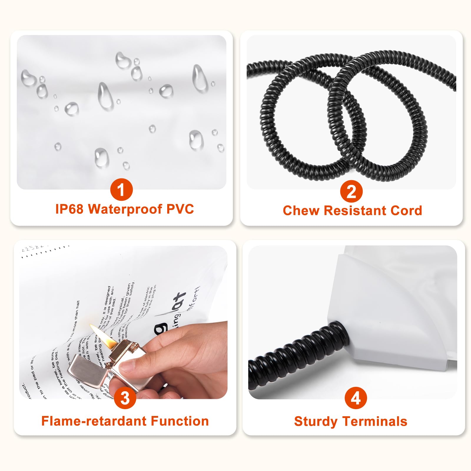 Large Pet Heating Pad, Waterproof Heated Dog Cat Bed with 11 Adjustable Temperatures & 24H Timer, Auto Shut-Off, Chew-Resistant Cord, Washable Cover, Indoor Electric Heating Mat