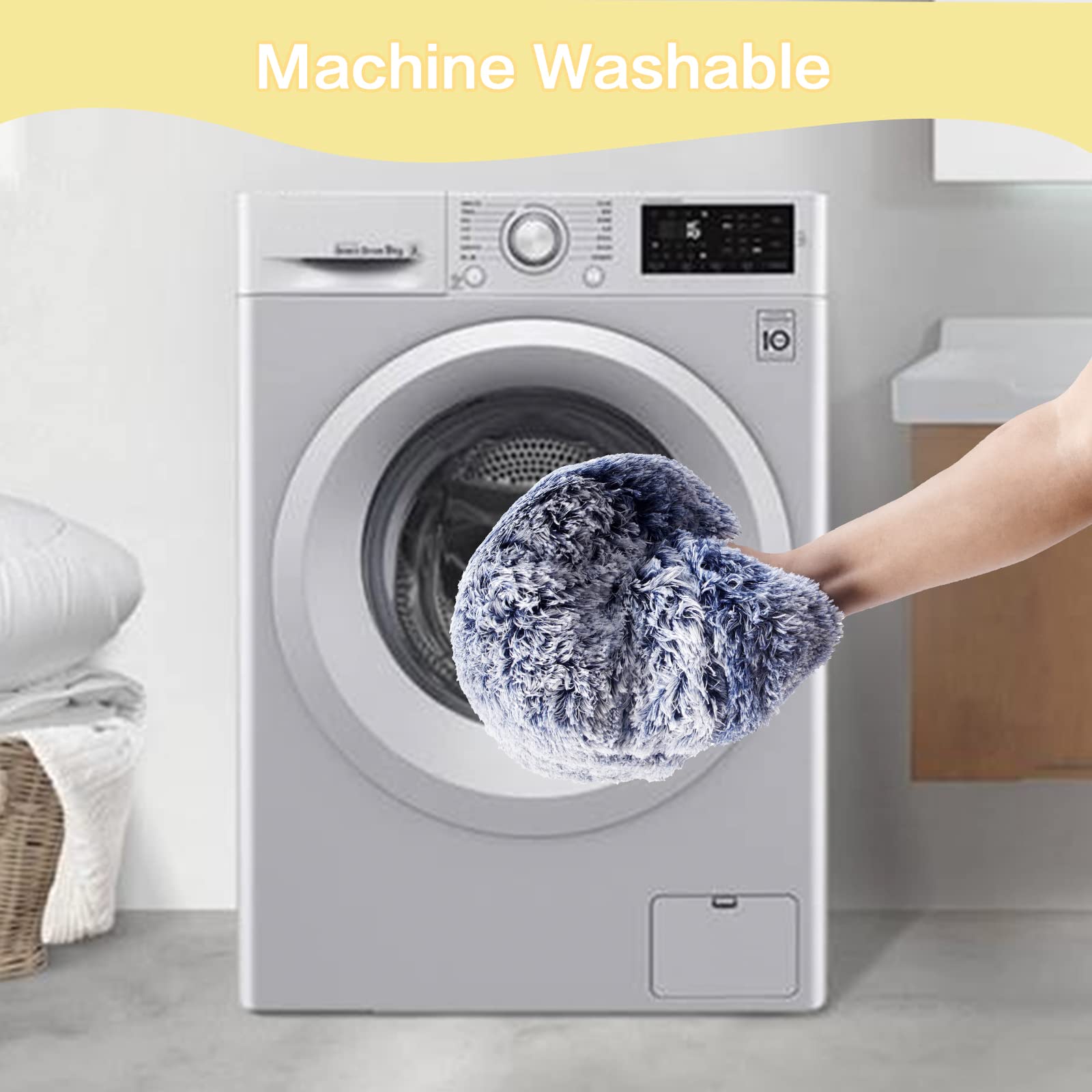 Calming Donut Dog Bed for Extra Large Dogs, Round Plush Bed with Non-Slip Bottom