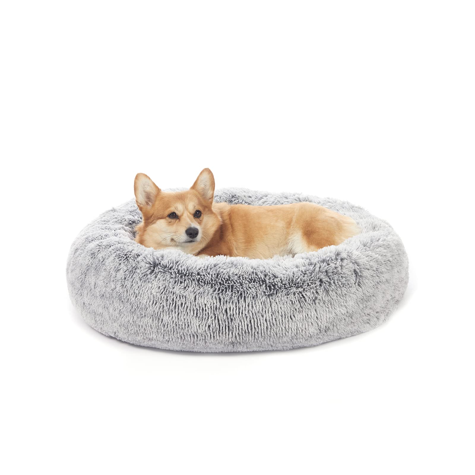 Calming Donut Dog Bed for Extra Large Dogs, Round Plush Bed with Non-Slip Bottom