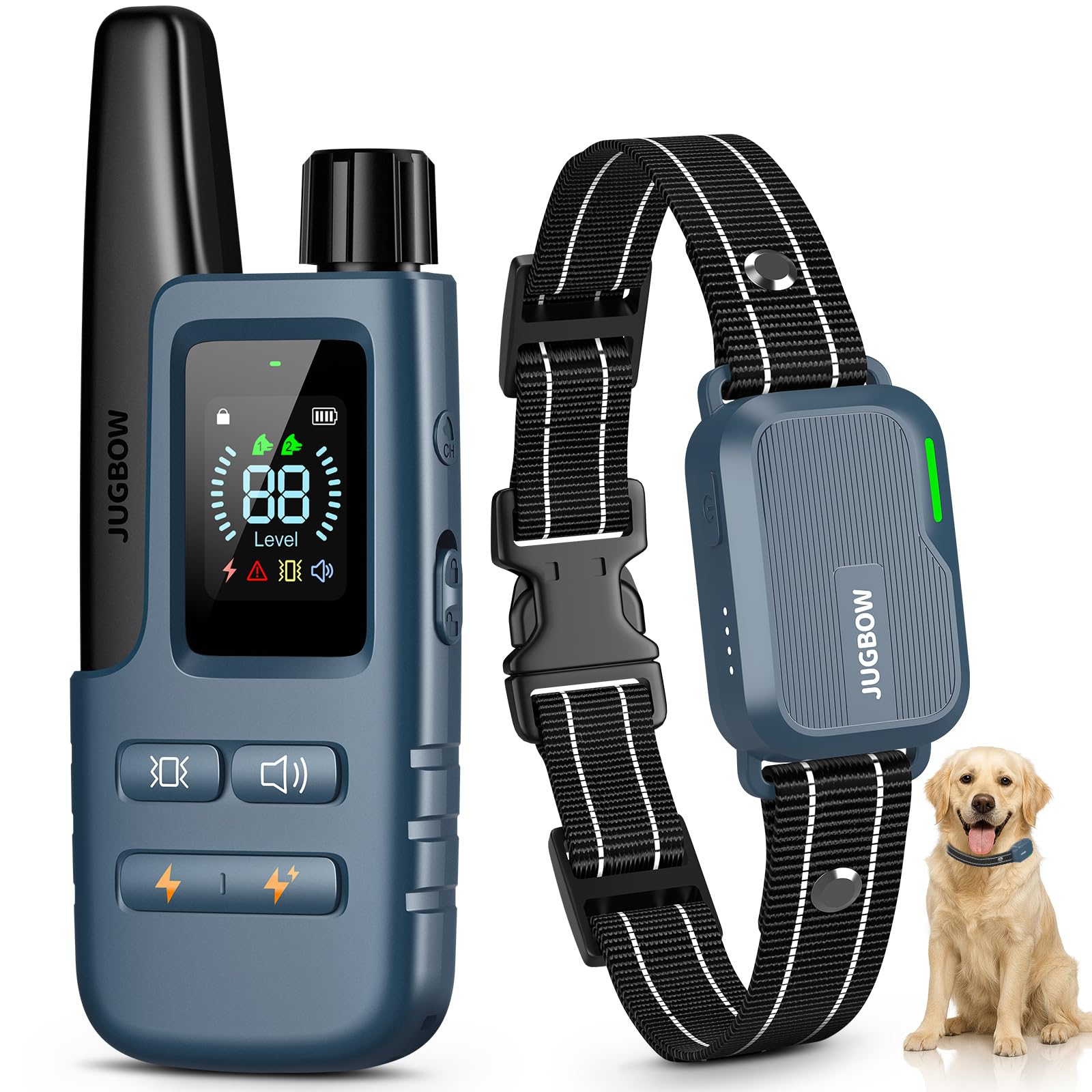 Dog Training Shock Collar - 4500FT Dog Training Collar with Remote, IPX8 Waterproof Electric Dog Collar with 4 Training Modes, Security Lock, Rechargeable eCollar for 10-120lbs Small Medium Large Dogs