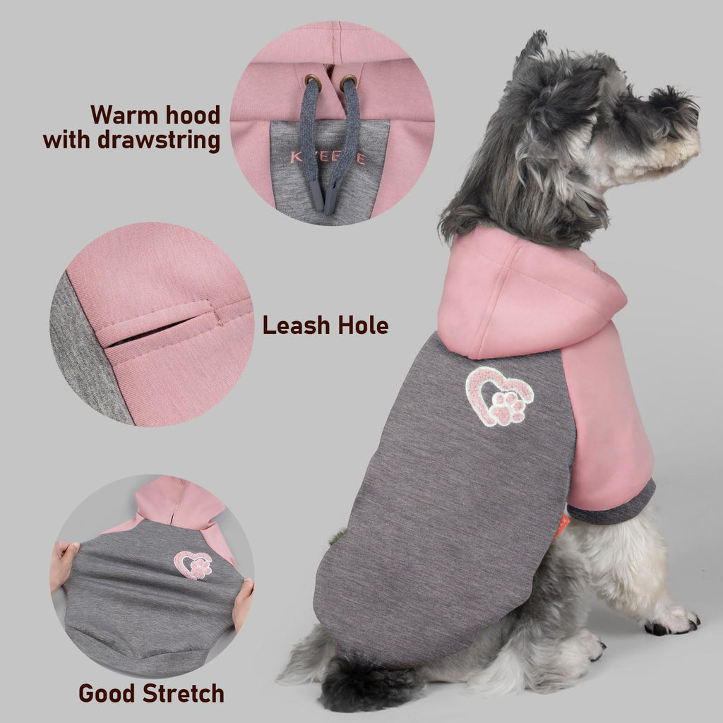 Premium Dog Hoodie Stretchy Pet Sweatshirt with Drawstring Soft Dog Clothes for Small Dogs Dogs Winter Coat for Cold Weather Warm Pet Clothes Comfort Cat Sweater Cat Coat with Leash Hole
