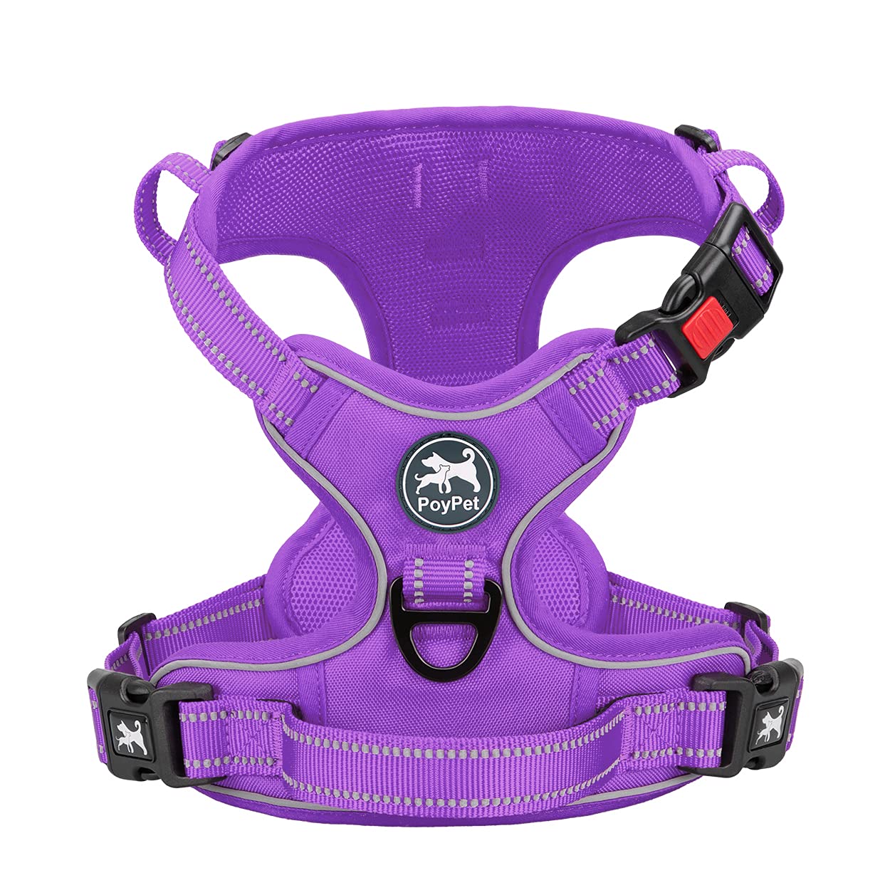 Premium Quality No Pull Dog Harness, No Choke Front Lead Dog Reflective Harness, Adjustable Soft Padded Pet Vest with Easy Control Handle for Small to Large Dogs