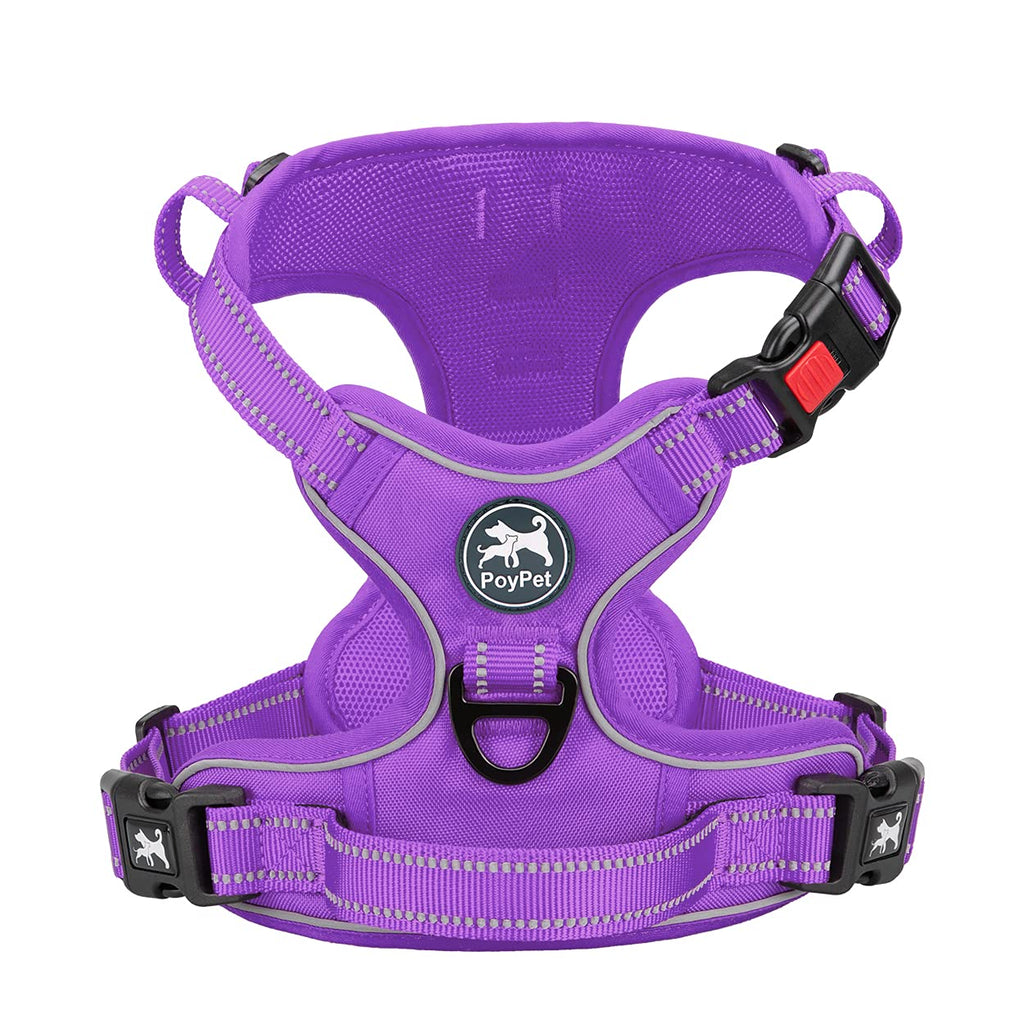 Premium Quality No Pull Dog Harness, No Choke Front Lead Dog Reflective Harness, Adjustable Soft Padded Pet Vest with Easy Control Handle for Small to Large Dogs