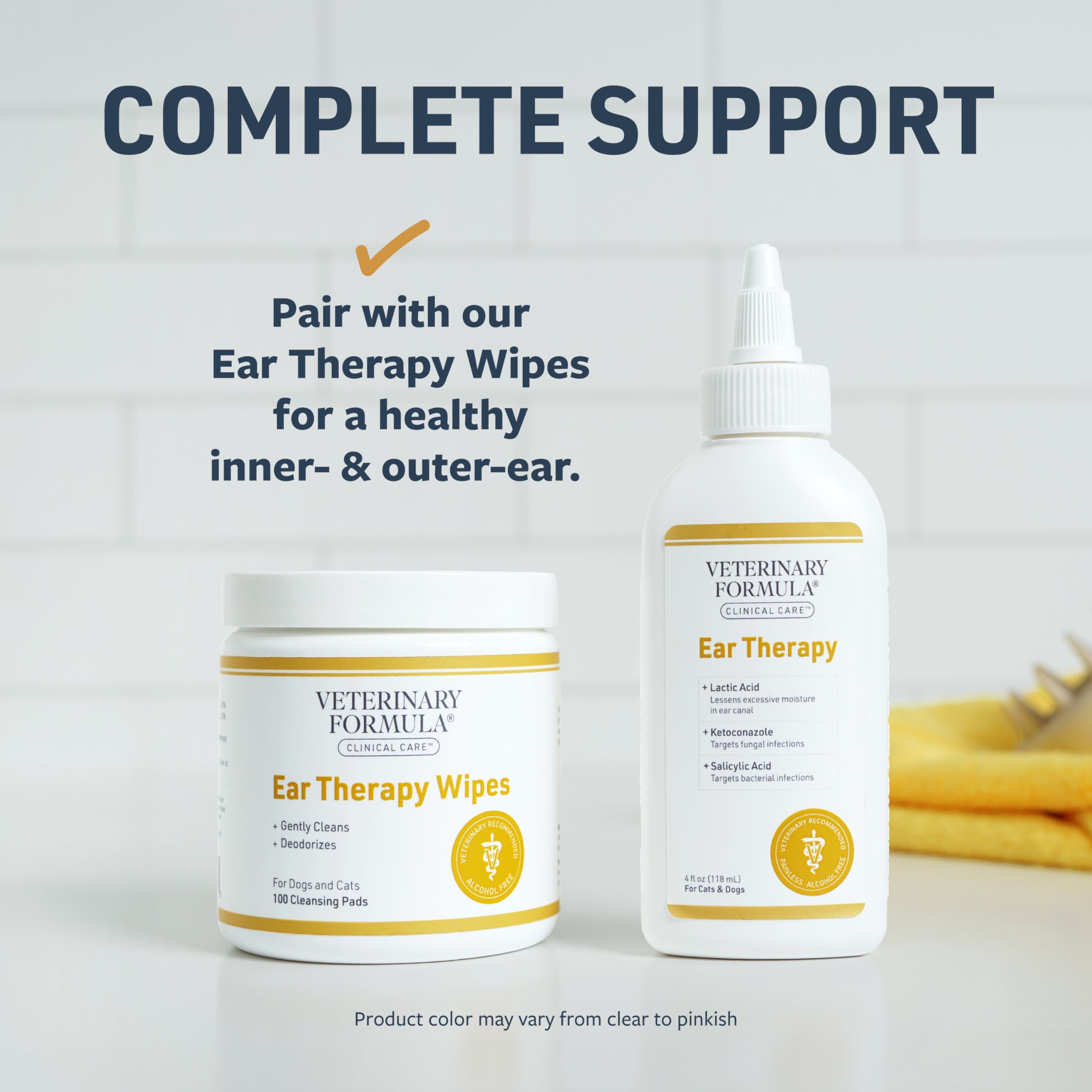 Veterinary Formula Clinical Care Ear Therapy, 8 oz. – Cat and Dog Ear Cleaner – Helps Soothe Itchiness and Clean The Ear Canal of Debris and Buildup