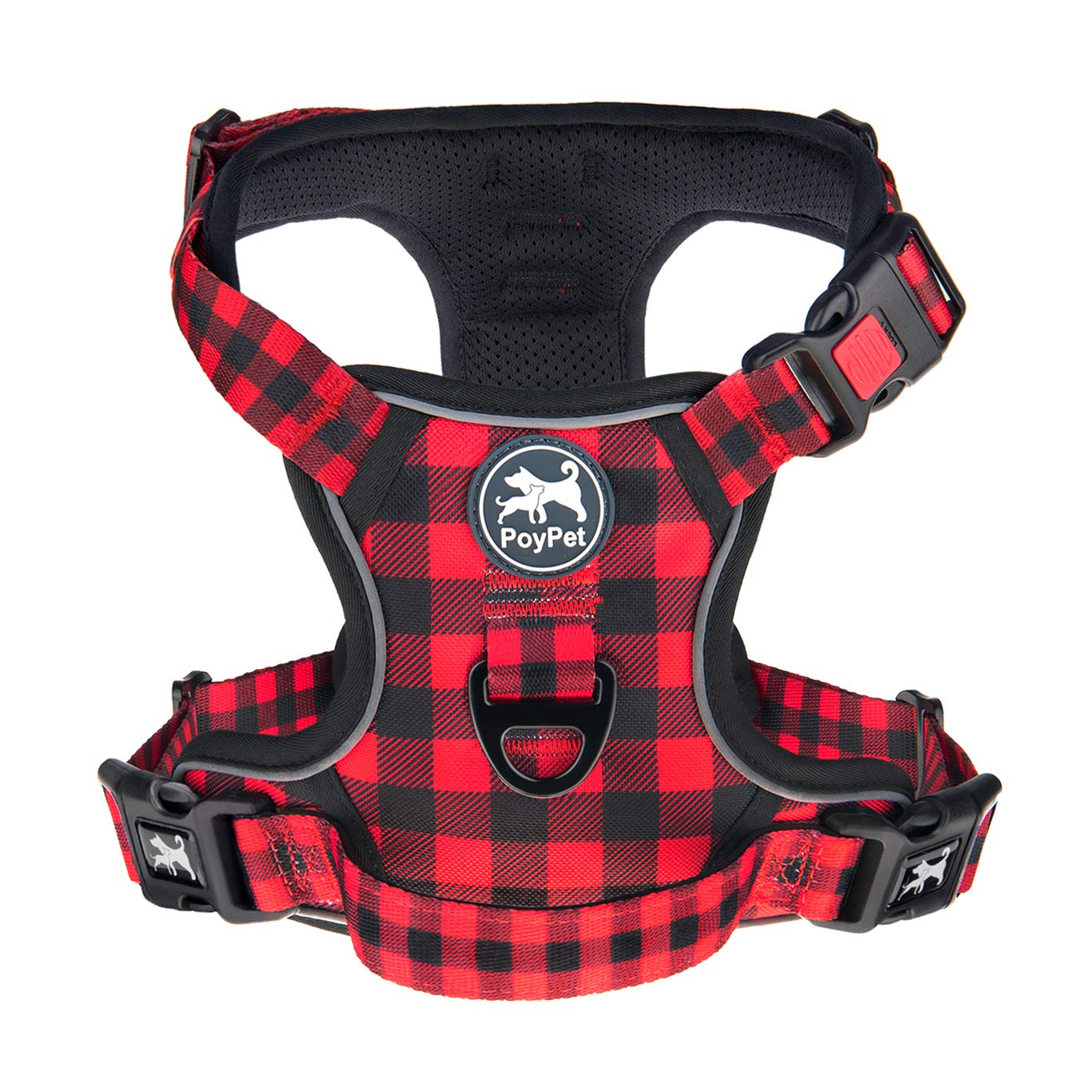 Premium Quality No Pull Dog Harness, No Choke Front Lead Dog Reflective Harness, Adjustable Soft Padded Pet Vest with Easy Control Handle for Small to Large Dogs