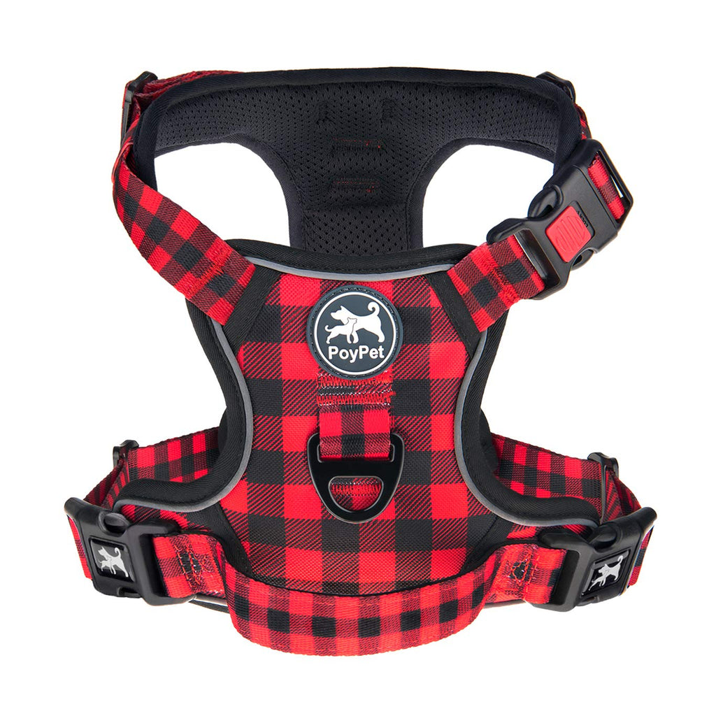 Premium Quality No Pull Dog Harness, No Choke Front Lead Dog Reflective Harness, Adjustable Soft Padded Pet Vest with Easy Control Handle for Small to Large Dogs