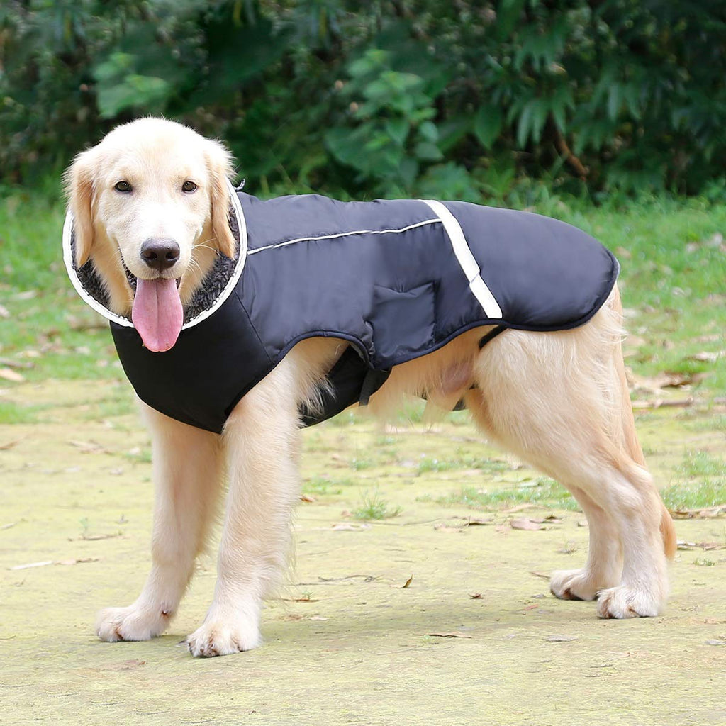 Premium Warm Dog Coat Reflective Dog Jacket, Waterproof Dog Winter Coat Turtleneck Dog Clothes for Cold Weather, Thick Fleece Dog Snowsuit Christmas Dog Vest Pet Apparel for Small Medium Large Dogs