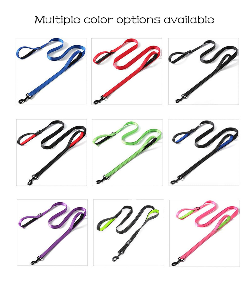 Heavy Duty Dog Leash - 2 Handles by Padded Traffic Handle for Extra Control, 6foot Long - Perfect for Medium to Large Dogs