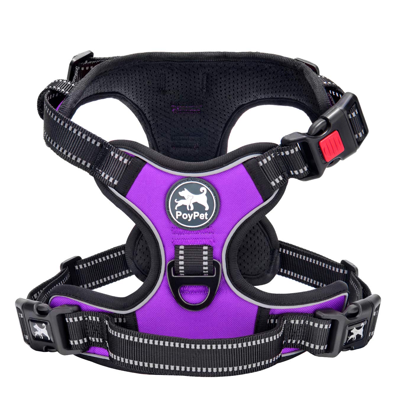 Premium Quality No Pull Dog Harness, No Choke Front Lead Dog Reflective Harness, Adjustable Soft Padded Pet Vest with Easy Control Handle for Small to Large Dogs