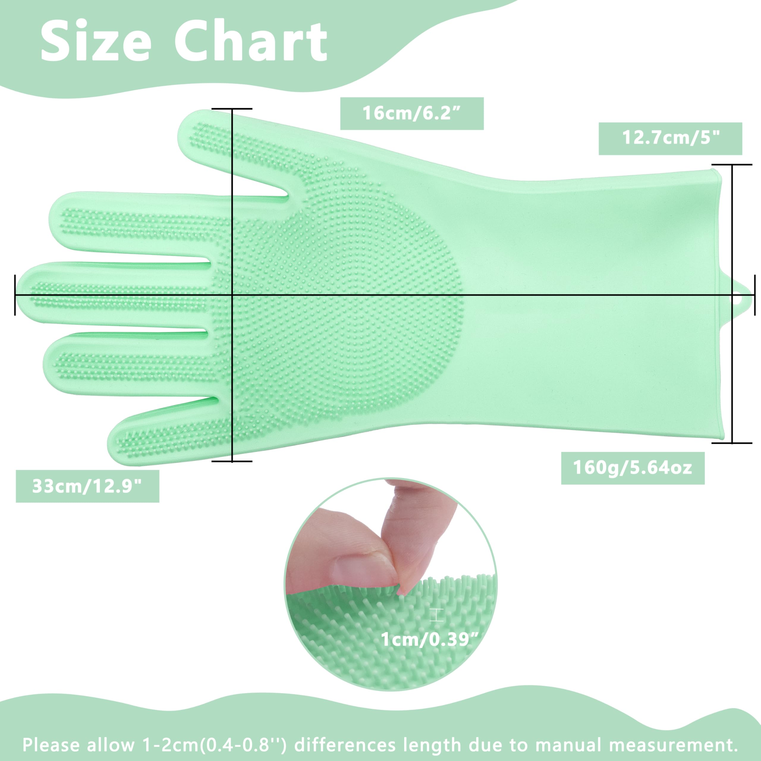 Pet Grooming Gloves—Heat Resistant Dog Washing Gloves with High-Density Teeth, Dog Bath Scrubber with Enhanced Five Finger Design, Silicone Gloves for Dogs and Cats Bathing, Massage (Blue)