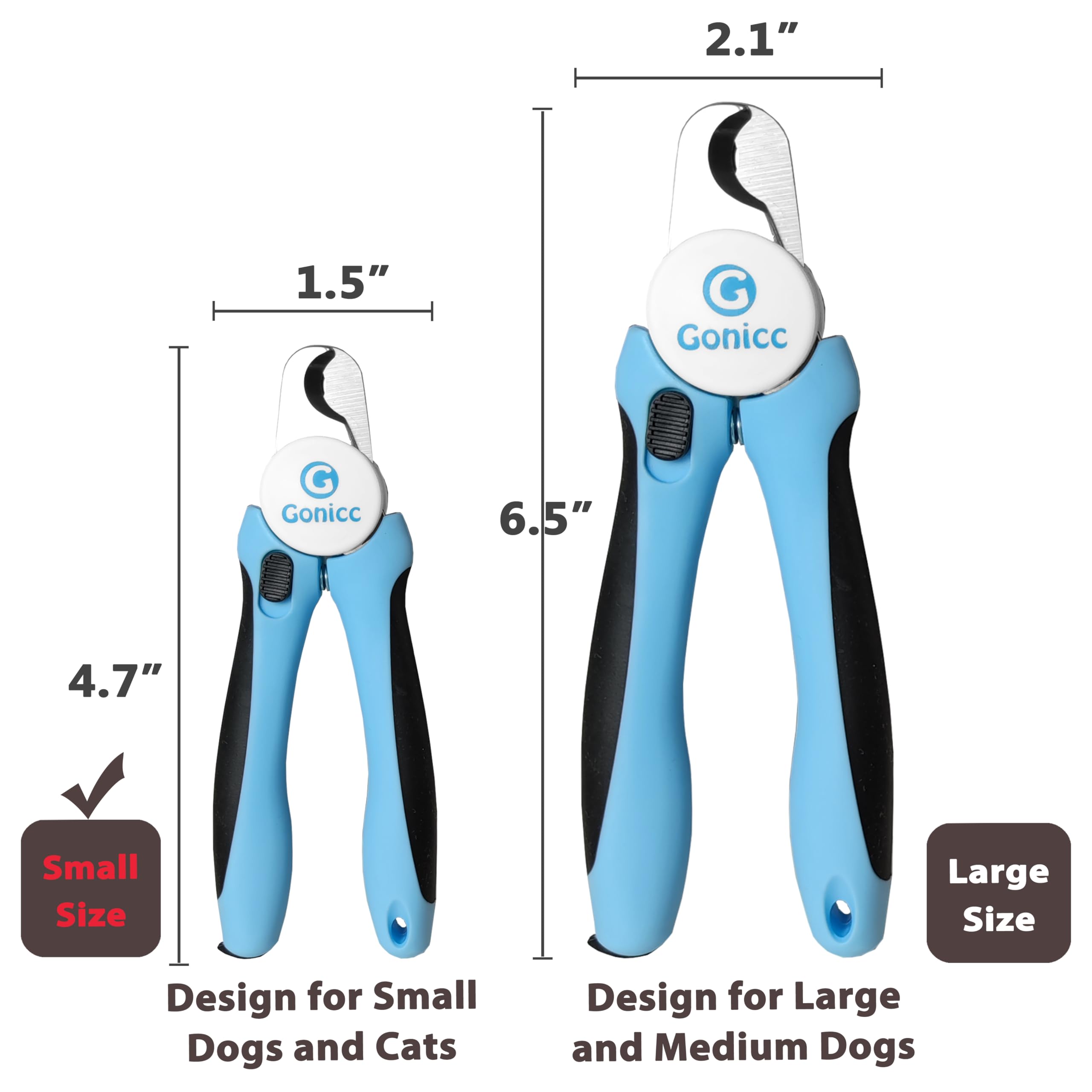 gonicc Dog & Cat Pets Nail Clippers and Trimmers - with Safety Guard to Avoid Overcutting, Free Nail File, Razor Sharp Blade - Professional Grooming Tool for Pets
