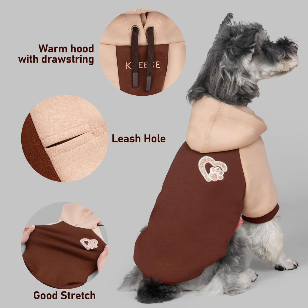Premium Dog Hoodie Stretchy Pet Sweatshirt with Drawstring Soft Dog Clothes for Small Dogs Dogs Winter Coat for Cold Weather Warm Pet Clothes Comfort Cat Sweater Cat Coat with Leash Hole