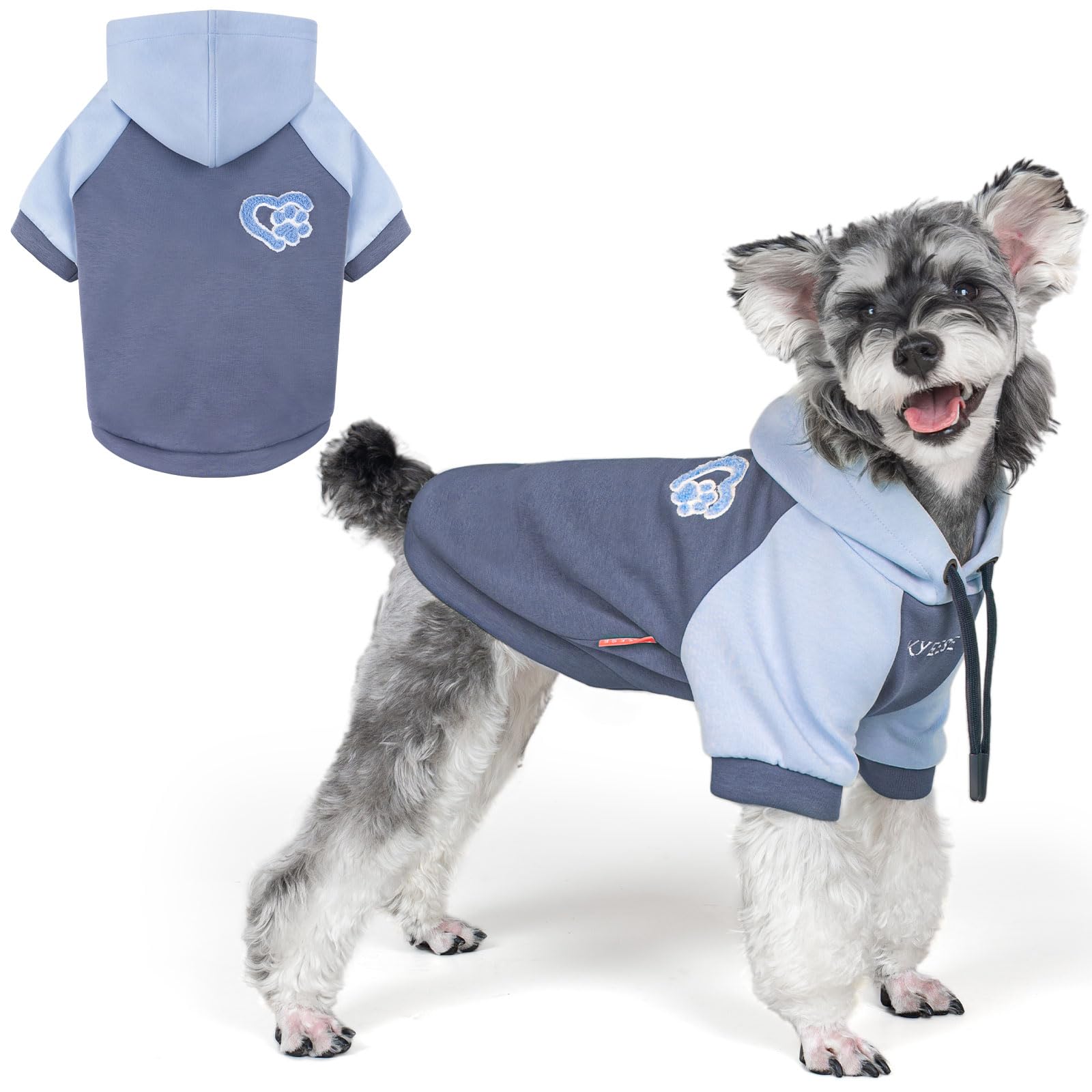 Premium Dog Hoodie Stretchy Pet Sweatshirt with Drawstring Soft Dog Clothes for Small Dogs Dogs Winter Coat for Cold Weather Warm Pet Clothes Comfort Cat Sweater Cat Coat with Leash Hole